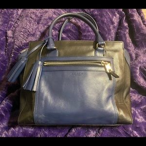 COPY - COACH blue and black leather purse